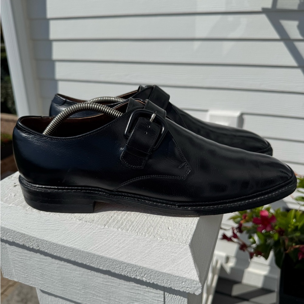 EUC Men's Crosby Square Black Leather Monk Strap Shoes 11